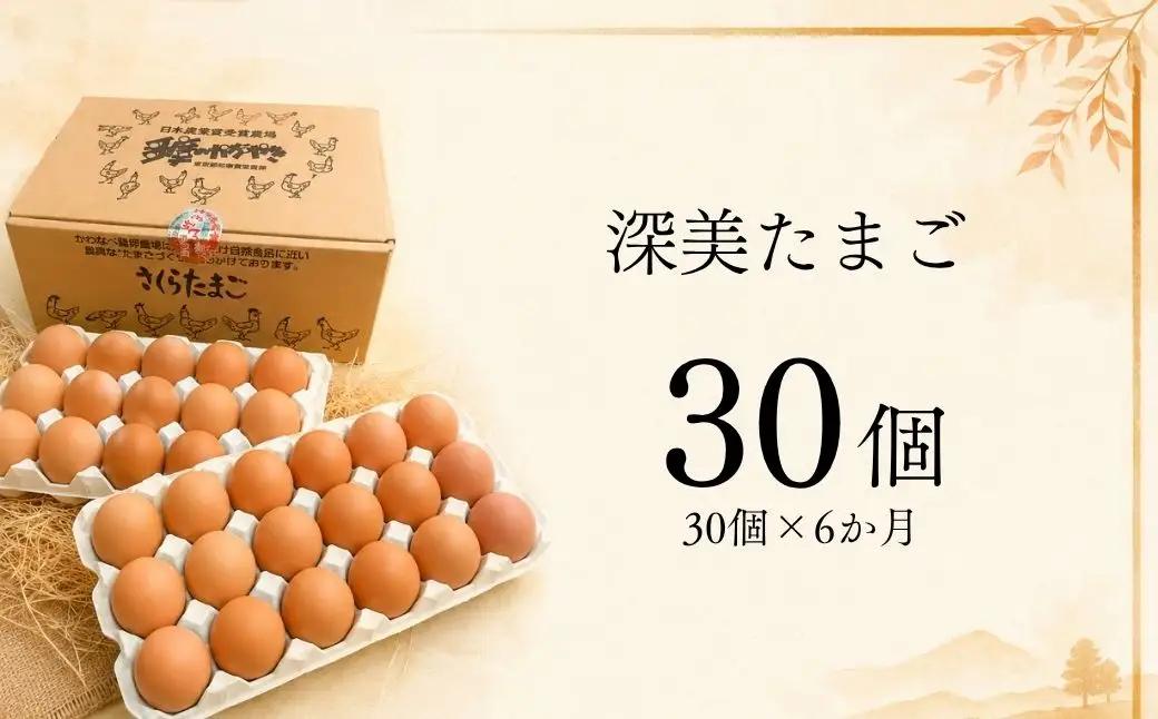 【定期便 30個×6ヶ月】かわなべ鶏卵農場のこだわりのたまご 深美たまご 青梅市
