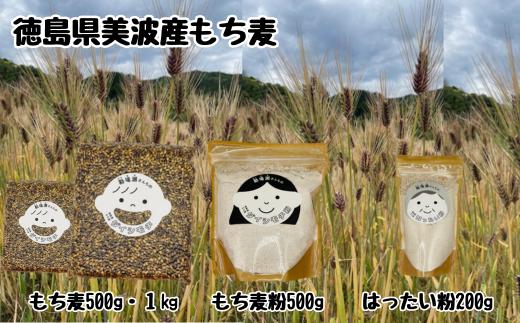 美波町産もち麦セット（もち麦500g×2、はったい粉200ｇ×2、もち麦粉500ｇ×1）