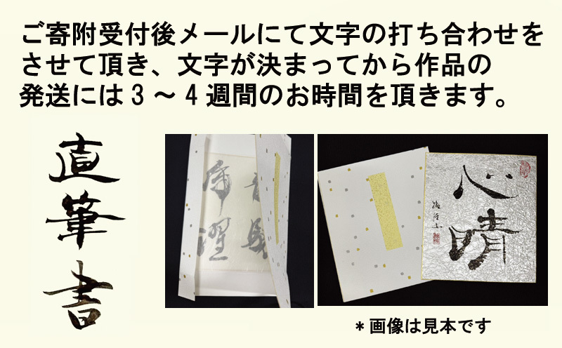書道家による直筆書 上平梅径 直筆書(銀2字) 099H4651_イメージ3