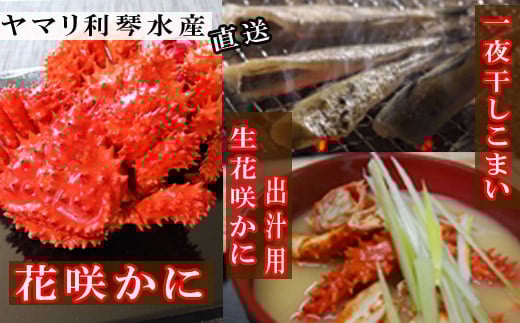A-70015【12/21まで年内配送】 【北海道根室産】花咲かに・一夜干しこまいセット