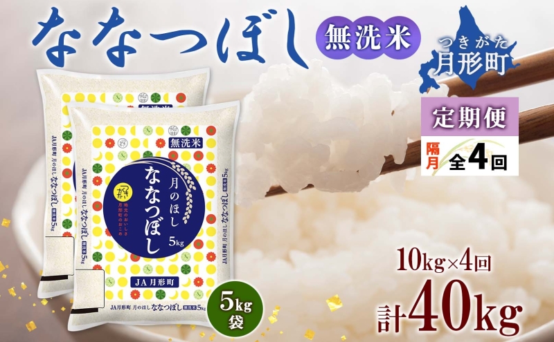 北海道 定期便 隔月4回 令和6年産 ななつぼし 無洗米 5kg×2袋 特A 米 白米 ご飯 お米 ごはん 国産 ブランド米 時短 便利 常温 お取り寄せ 産地直送 送料無料 