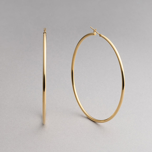 ≪MONICE≫K18イエローゴールド 直径60mm フープピアス【TE-132】