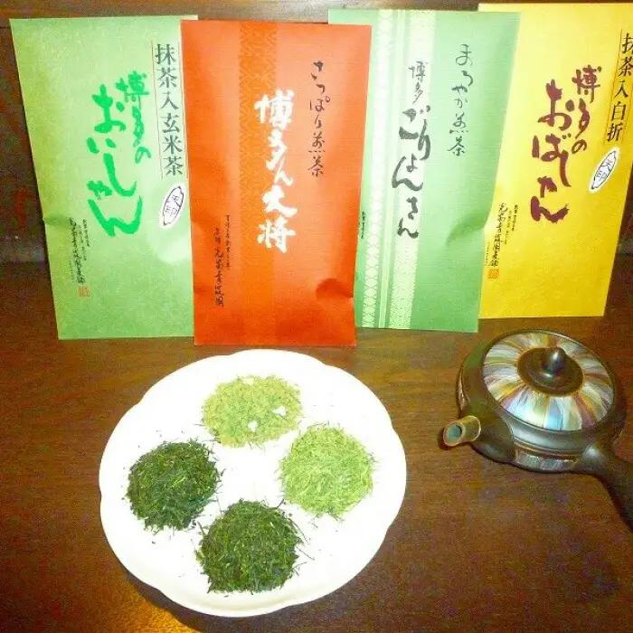 お茶詰合せ博多シリーズRH48（4種類入り） | 納税 返礼品 福岡 福岡県 福岡市 お茶 緑茶 煎茶 せんちゃ おちゃ 博多 飲み物 飲料 美味しいお茶 健康 日本茶 茶葉 飲み比べ お茶葉 お茶っ