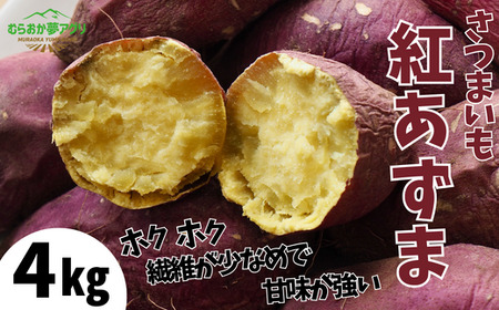 【先行予約】【さつまいも 紅あずま 4kg】10月から12月にかけて発送予定 農薬不使用 サツマイモ イモ いも ホクホク ねっとり 兵庫県 香美町 村岡 むらおか夢アグリ 13000円 41-23