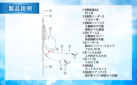 カットウ餌盛りシンカー Wアーム完全仕掛 3点セット 多治見市 / ヤマワ産業 YAMAWA 釣り具 釣具 カットウ釣り フグカットウ釣り フグ釣り[TFX005]