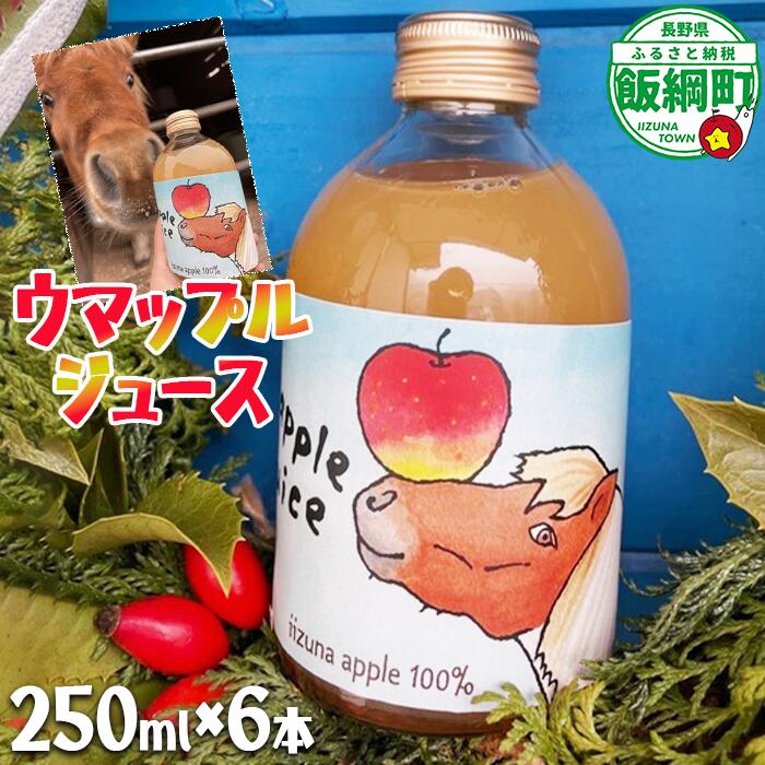 【ふるさと納税】ウマップルジュース りんごジュース 250ml × 6本 果汁100% 馬と 沖縄県への配送不可 長野県 飯綱町 〔 飲料 果汁飲料 りんご リンゴ 林檎 ジュース 信州 18000円 農家直送 〕