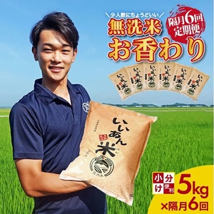 SI0062　【隔月6回定期便】無洗米 お香わり（山形95号）　5kg×6回(計30kg)　農家直送『いいあん米』 AG