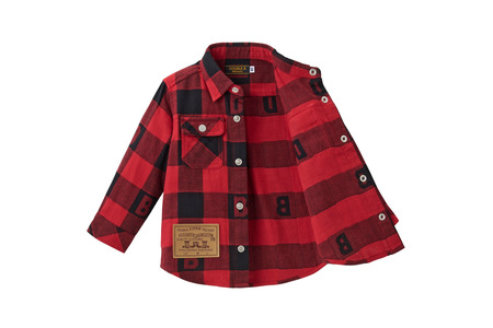 【ダブルＢ】ブロックチェック柄長袖シャツ 子供用（74-23-R-90）こども 子ども服 子ども 子供 子供服 シャツ 播州織 mikihouse ミキハウス