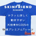【ふるさと納税】「SKINFRIEND SUMMER」丸首半袖Tシャツ　男女兼用Mサイズ/ブルー【1495123】
