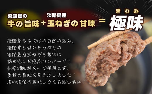 【定期便3ヶ月】淡路島 極味ハンバーグ 150g×12個　　[牛肉100％ 冷凍食品 国産牛 ハンバーグ 化学調味料無添加]