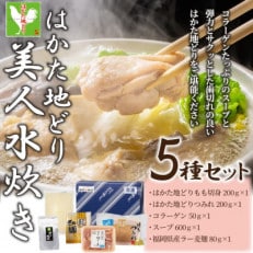 福岡限定!はかた地どり美人水炊き5種セット　2～3人前(大川市)