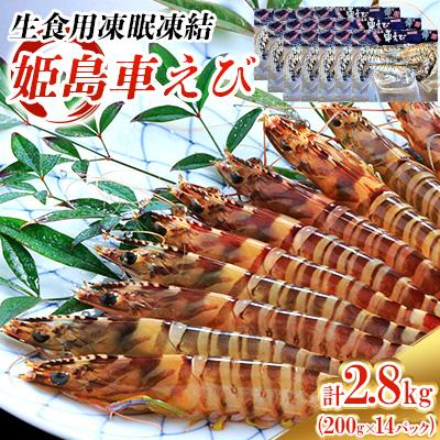 ふるさと納税 姫島村 生食用凍眠凍結姫島車えび(養殖) 200g×14パック