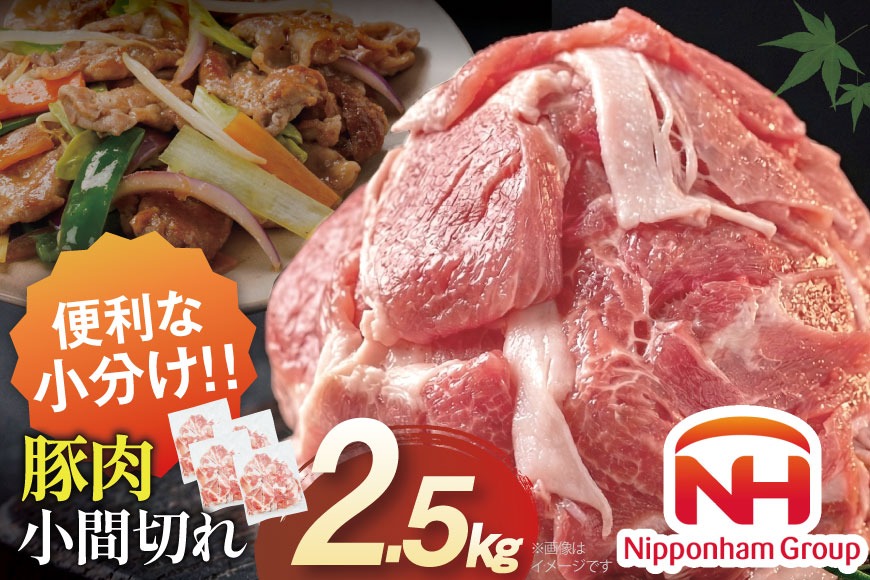 豚肉 日本ハム 宮崎県産豚肉小間切れ 2.5kg 500g×5p [日本ハムマーケティング 宮崎県 日向市 452061251] 小分け 冷凍 細切れ ぶた 細切れ こま切れ 小間切れ 肉 豚肉