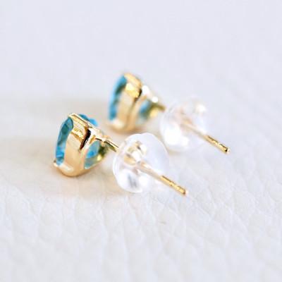 ふるさと納税 昭和町 K18 ブルートパーズ ハートシェイプピアス 5mm 一粒石 保証書付 KO-0062 |  | 02