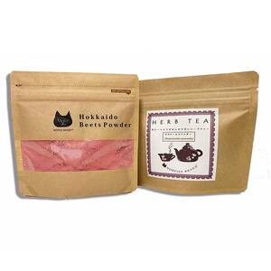 北海道赤ビーツ パウダー＆赤ビーツ入りハーブティー(カモミールラベンダー) EB8-0255
