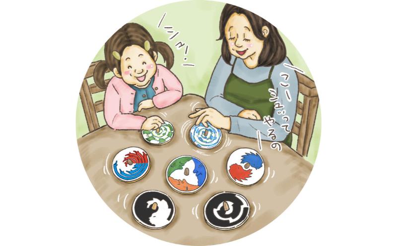 木のおもちゃ/美しい色遊び独楽(12個セット)psc 綺麗な木のおもちゃ 日本グッド・トイ受賞おもちゃ 知育玩具 おしゃれ プレゼント ランキング 幼児 子供 高齢者 小学生 誕生日ギフト 出産祝い 