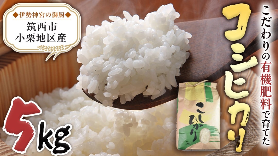 
                  茨城県 筑西市 小栗地区産 コシヒカリ 5kg ( 5kg × 1袋 ) 令和7年産 有機肥料 減農薬 米 お米 コメ 白米 こしひかり 茨城県 新生活 応援 [EF001ci]
                