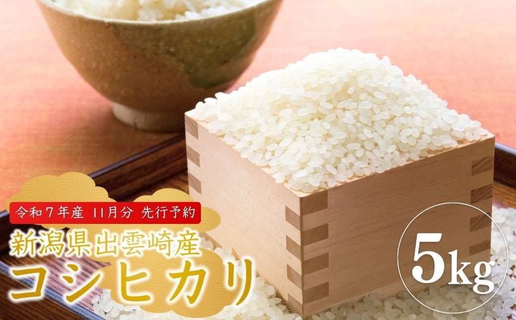 
            【先行予約・令和7年11月発送予定】 令和7年産 「コシヒカリ」 5㎏ 新潟県産 出雲崎町産 農業法人直送 白米 精米 お米 こしひかり
          