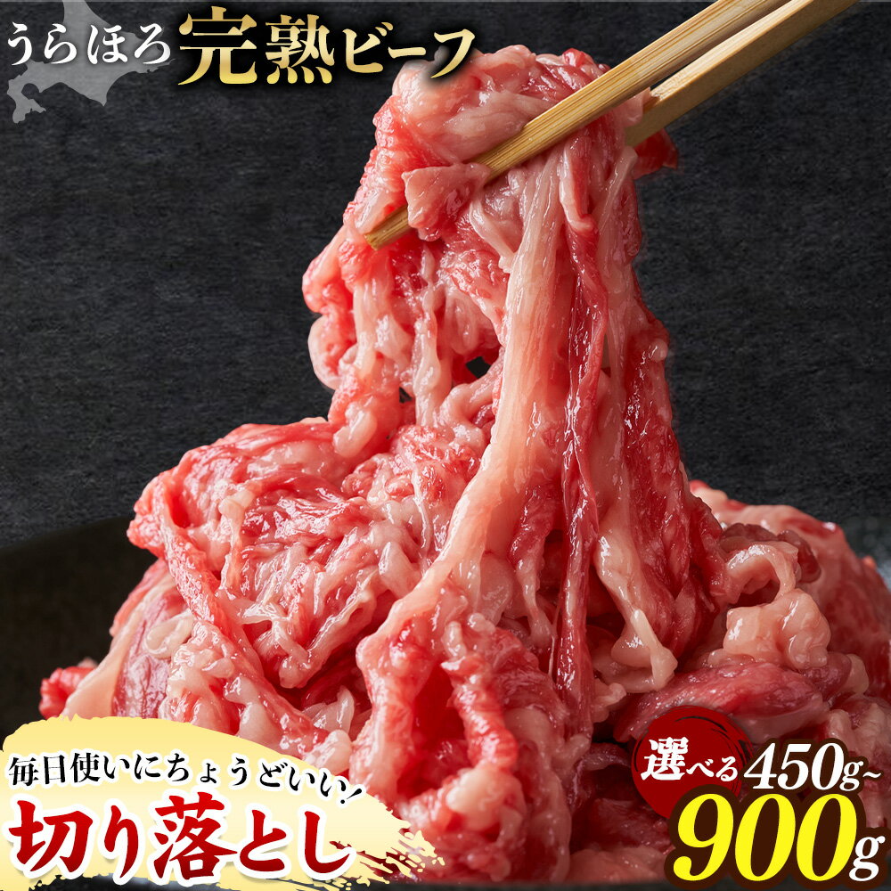 【ふるさと納税】黒毛和牛 うらほろ完熟ビーフ 切り落とし 選べる 内容量 450g 900g 一般社団法人十勝うらほろ樂舎 《2026年2月出荷開始30日以内に順次出荷》 北海道 浦幌町 黒毛和牛 国産牛 うらほろ完熟ビーフ 切り落とし肉 うらほろ完熟ビーフ 十勝 四季彩牛 熟成