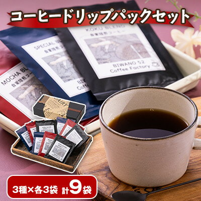 【ふるさと納税】コーヒードリップパックセット 3種×各3袋(スペシャルブレンド・コクブレンド・モカブレンド)【1713942】