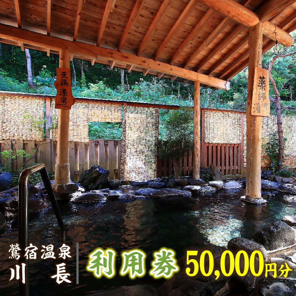 【ふるさと納税】 岩手 鶯宿温泉 川長 利用券 50000円分／ おすすめ 100% 源泉かけ流し 温泉 秘湯 露天風呂 入浴 温泉宿 宿泊 旅行 観光 ホテル 旅館 トラベル 体験 チケット リフレッシュ 美肌の湯 カップル 夫婦 家族旅行 お泊り お泊まり 岩手県 雫石町 送料無料 小旅行