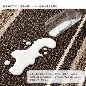 日本製 撥水・防汚 カーペット ブラウン 1枚 約180×220cm 600022200型[1124]