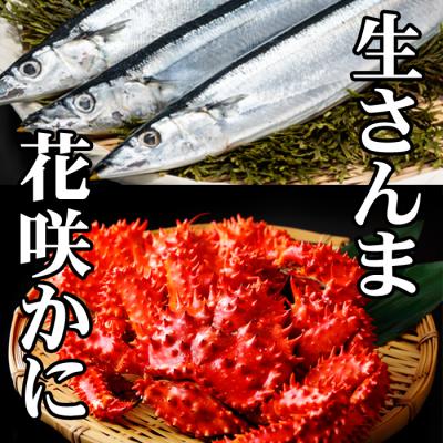 ふるさと納税 根室市 【北海道根室産】花咲かに300g〜450g前後×1尾、生さんま5尾×1P G-76002