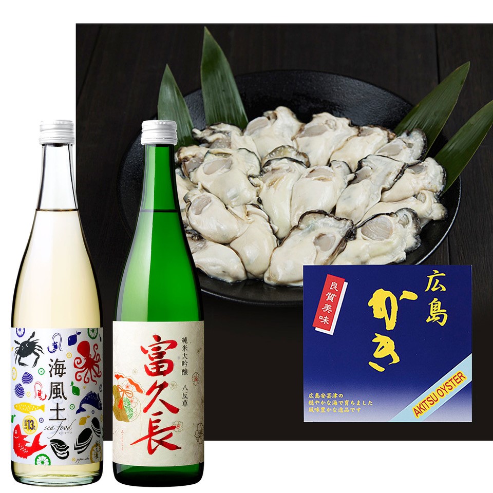 マルイチ商店と富久長　安芸津の牡蠣・日本酒セットA【配達不可：北海道・沖縄・離島】【配送時期：11月下旬～4月中旬】