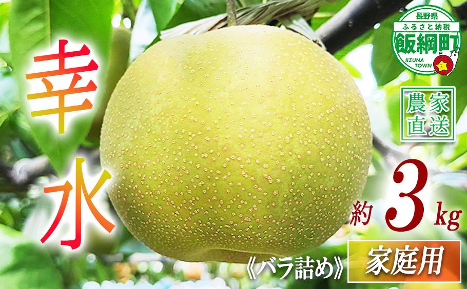 
                  梨 幸水 家庭用 3g ( バラ詰め ) 松澤農園 配送先は本州限定 2026年8月下旬頃から2026年9月上旬頃まで順次発送予定 令和8年度収穫分 長野県 飯綱町 [1801]
                