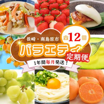 ふるさと納税 南島原市 【発送月固定定期便】長崎・南島原グルメ バラエティ定期便 ちゃんぽん 角煮 フルーツ など全12回