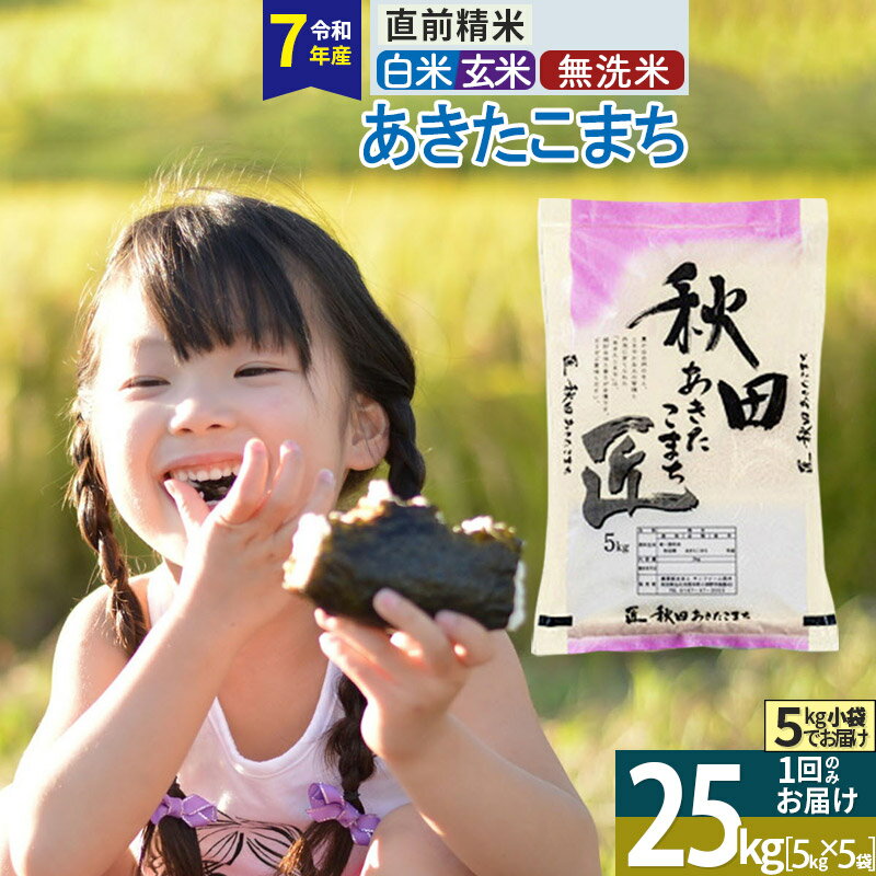 【ふるさと納税】【白米／玄米／無洗米】※R7※秋田県産 あきたこまち 25kg (5kg×5袋) 令和7年産 25キロ お米 匠