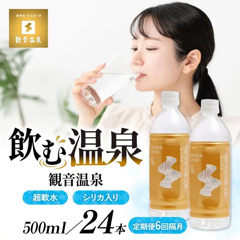 飲む温泉　観音温泉　500ml　(24本入)　1ケース　定期便　（1年間で6回）
