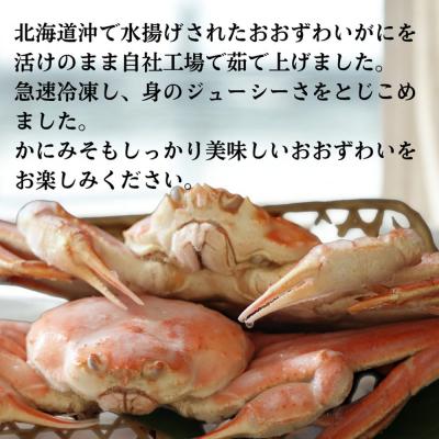 ふるさと納税 紋別市 【北海道産】大サイズ オオズワイガニ姿　650g以上1尾 | 蟹酢・山わさび付　かに　おおずわいがに |  | 01