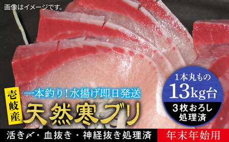 【お正月用】壱岐島産天然寒ブリ（13ｷﾛ台・3枚おろし）[JBS118]