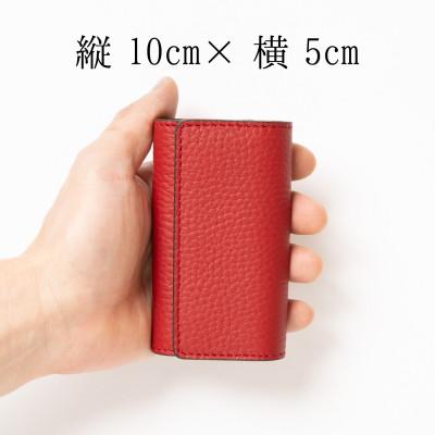 ふるさと納税 尼崎市 本革キーケース シュリンク型押し[レッド] |  | 03