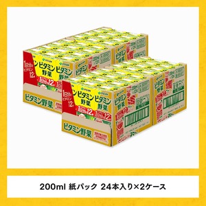 【3ヶ月定期便】伊藤園 栄養機能食品ビタミン野菜（紙パック）200ml×48本 【飲料類 野菜ジュース ミックスジュース 健康 飲みもの】