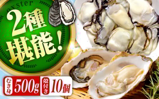 【3月6日（金）着】高品質の牡蠣を産地直送！ 【生牡蠣】【着日指定可能】『てつまるかき』牡蠣 むき身500g・殻付き10個セット 加熱用 かき 海鮮 海産物 簡単 広島県産 江田島市/有限会社テツマル海産 [XCO012]
