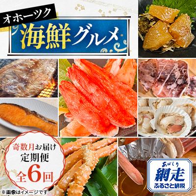 ふるさと納税 網走市 【発送月固定定期便】オホーツク海鮮グルメ定期便 奇数月にお届け全6回