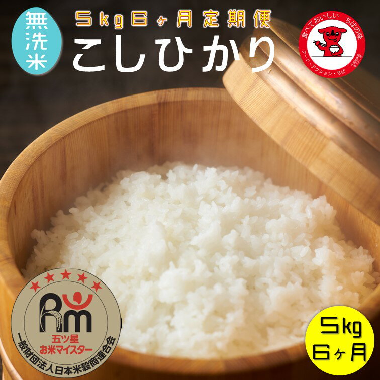 【ふるさと納税】 6ヶ月 定期便 無洗米 コシヒカリ 5kg 米 一等米 白米 無洗米 お米 おこめ ご飯 ごはん こしひかり 国産 千葉県産 千葉県 銚子市 根本商店 お弁当 おにぎり 朝食 昼食 夕食 お取り寄せ グルメ 食品 災害 防災 ギフト 贈り物 贈答 プレゼント 送料無料