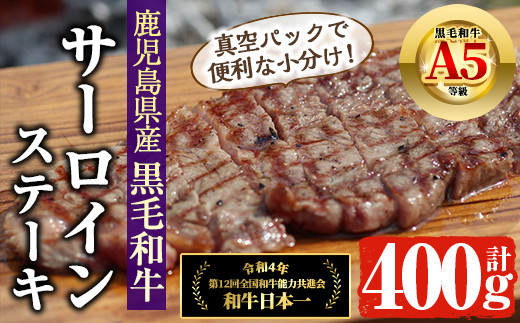 鹿児島県産 A5等級 黒毛和牛 サーロインステーキ (200g×2P・計400g) 国産 牛肉  ステーキ【アグリおおすみ】B155-v01