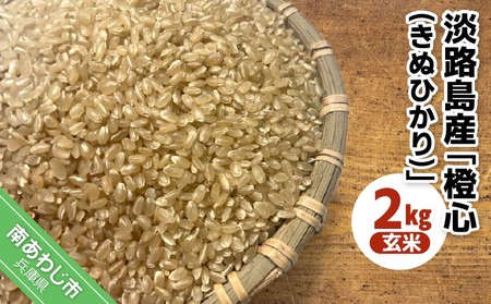 令和７年度産 新米 淡路島産「橙心(きぬひかり)」　玄米2kg　◆配送9月下旬～