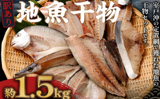 【ふるさと納税】【訳あり】地魚干物セット 約1.5kg お楽しみ 干物 おかず おつまみ 魚 魚介類 惣菜 傷あり ご家庭用 冷凍 10000円 1万円 送料無料