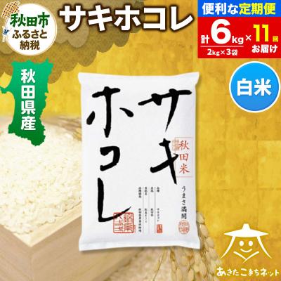 ふるさと納税 秋田市 《定期便11ヶ月》サキホコレ 秋田県産 6kg|15_akn-hh0611h