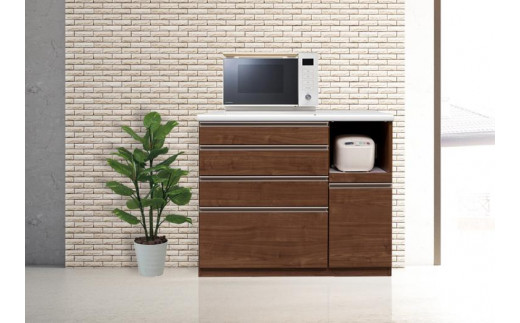 
                  【開梱設置】 セイント キッチンカウンター 幅120cm キッチン収納 ハイタイプ レンジ台 完成品 大型レンジ対応 大川家具 ブラウン ホワイト
                