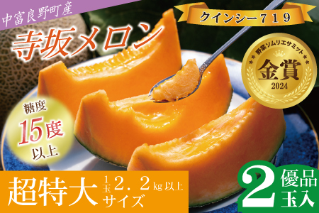 【2026年発送】【中富良野町】寺坂メロン　2玉入り（赤肉超特大）【BF-025】