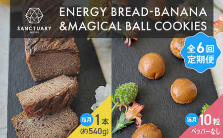 【全6回定期便】エナブレ・バナナ＆マジカルボールクッキーズ～キャラメル～（ペッパー無し） ／バナナケーキ グルテンフリー バナナケーキ スイーツ【SANCTUARY FOODS (株)】[ASAH014]
