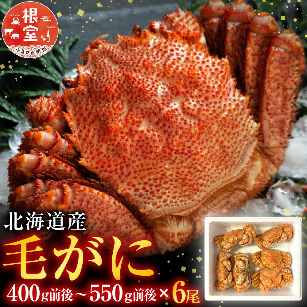 【ふるさと納税】 毛かに 400g 前後 ~ 550g 前後 × 6 尾 毛ガニ 毛蟹 けがに ケガニ かに カニ 蟹 お取り寄せ グルメ 海鮮 ボイル 茹で蟹 茹でがに 茹でガニ 北海道 根室市 ふるさと納税 E-76004
