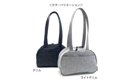ミニボストンバッグ　バンナイズ デニム コンパクト お散歩 買い物 お出かけ ファッション カバン  ライトデニム