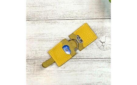 イタリアンシュリンクレザー（本革）の犬鑑札ケース 雑貨 ペット用品 ペットグッズ ハンドメイド 柔らかい手触り イタリアンレザー ＳＤカード収納 アクセサリー収納  青