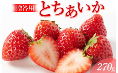 《贈答用》とちあいか270g 湧水の紅 化粧箱｜手作り 厳選 農家 特産品 新鮮 フレッシュ ストロベリー 苺 イチゴ 栃木県 塩谷町 ※2025年12月上旬～2026年4月下旬頃に順次発送予定 ※北海道・沖縄・離島への配送不可